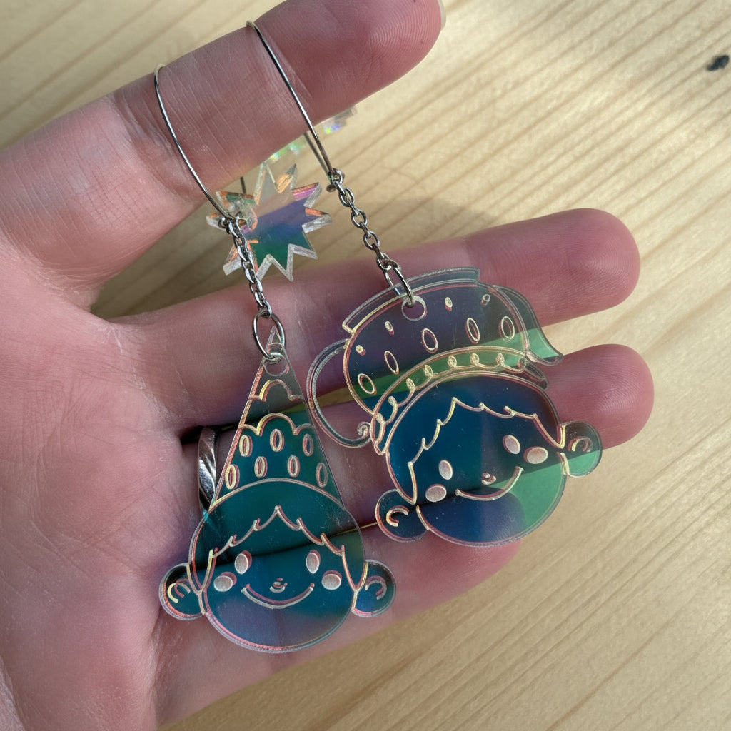 Pendientes inspirados en Wirt y Greg de OTGW de metacrilato hechos a mano