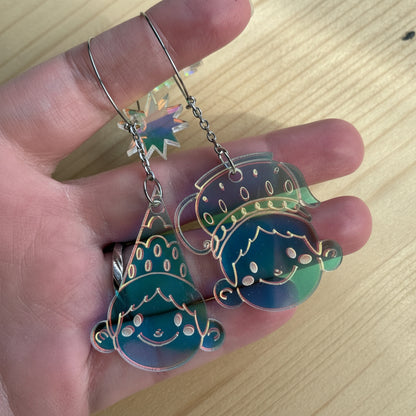 Pendientes inspirados en Wirt y Greg de OTGW de metacrilato hechos a mano