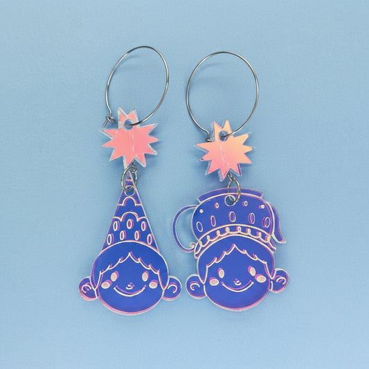 Pendientes inspirados en Wirt y Greg de OTGW de metacrilato hechos a mano